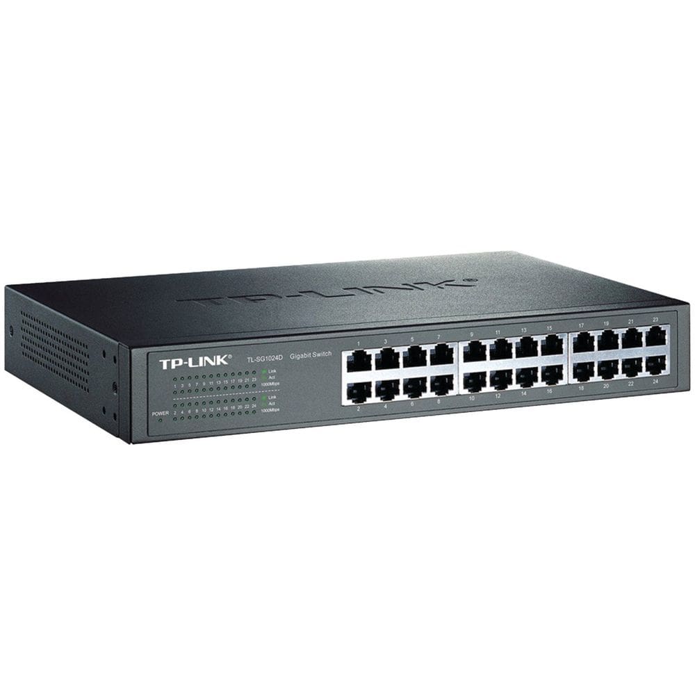 Comutador Ethernet TP-Link TL-SG1024D 24 portas Gigabit preto