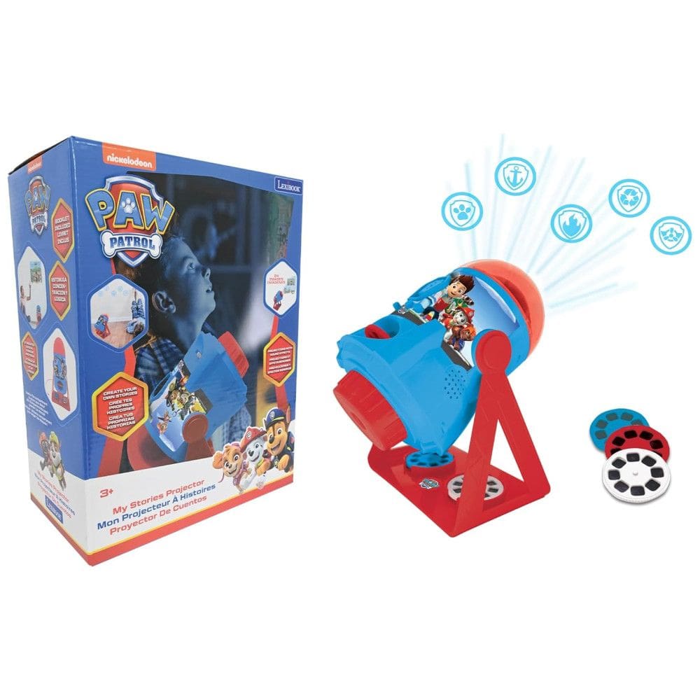 Projetor de Histórias Patrulha Canina com 3 Discos, 2 Cúpulas, Sons e Livreto, LEXiBOOK