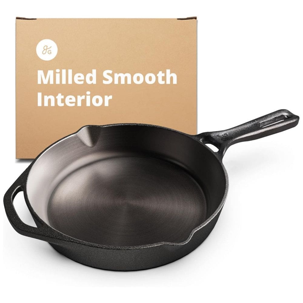 Frigideira de Ferro Fundido Pre Preparada, GREATER GOODS 0500, Preto