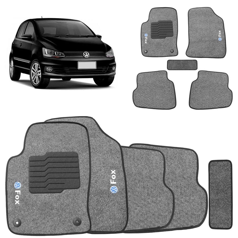 Jogo de Tapete Carpete Fox 2017 a 2022 Grafite Com Trava