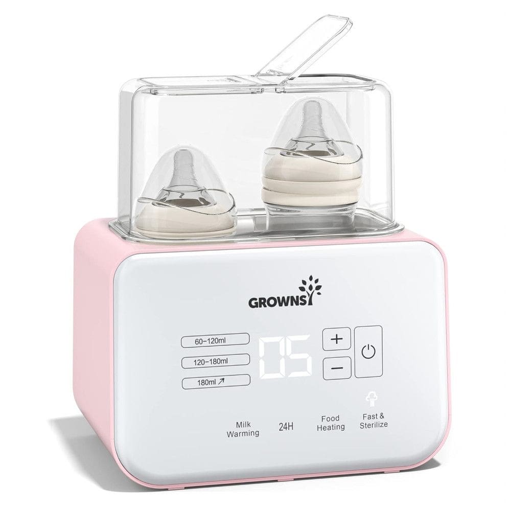 Grownsy Aquecedor de Mamadeira 6 em 1, Aquece e Esteriliza, Tamanho Padrão, Rosa