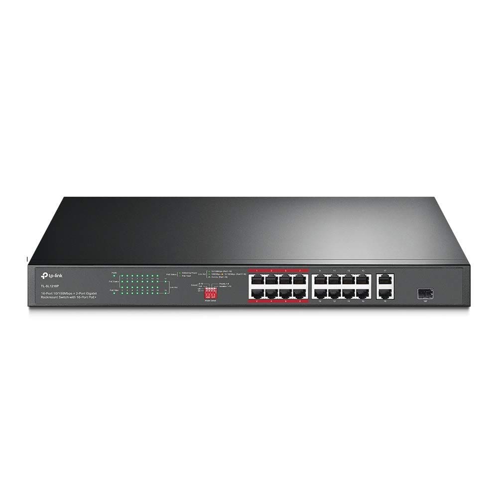 Comutador Ethernet PoE TP-Link TL-SL1218P 16 portas 10/100 Mbps