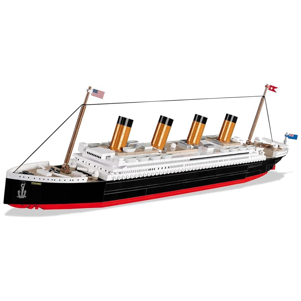 Kit de Construção RMS Titanic com 722 Peças, COBI, Branco, Vermelho e Preto