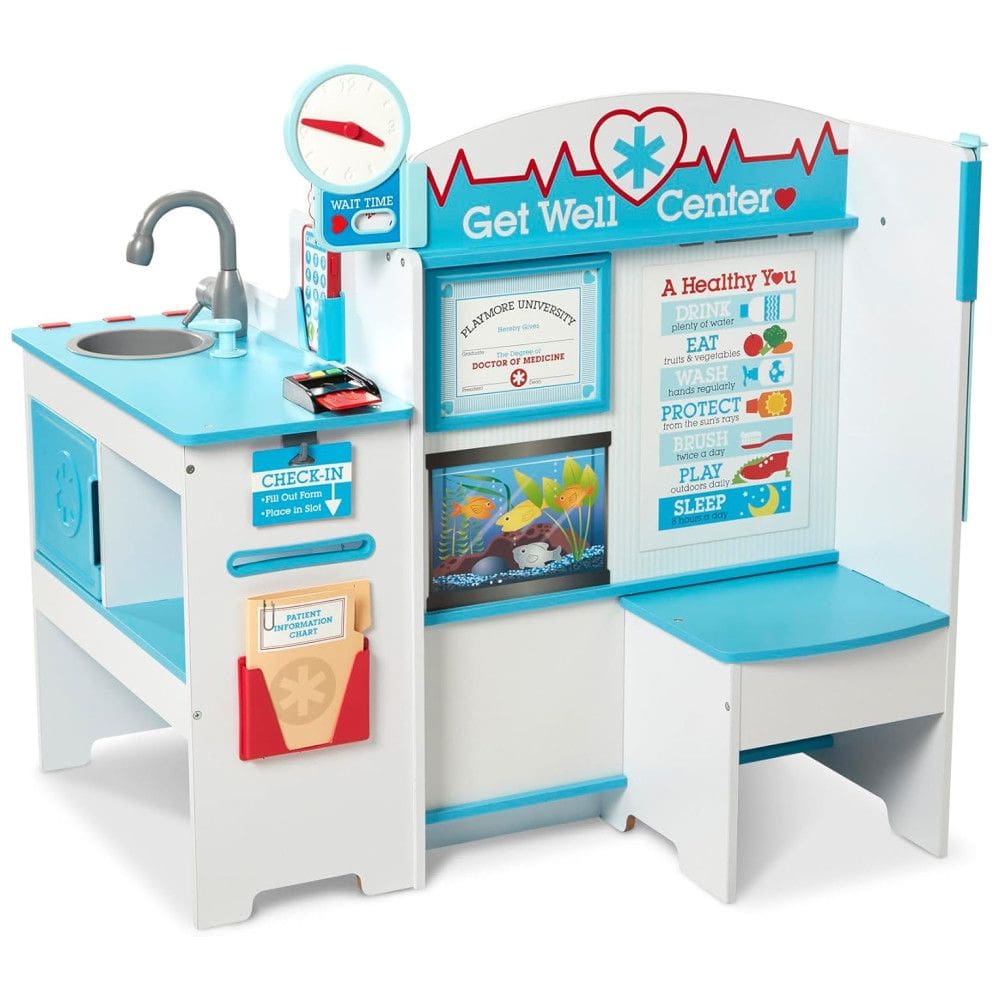 Consultório Médico Infantil de Madeira com Sala de Espera, Sala de Exame e Área de Check in para Crianças Acima de 3 Anos, Melissa & Doug