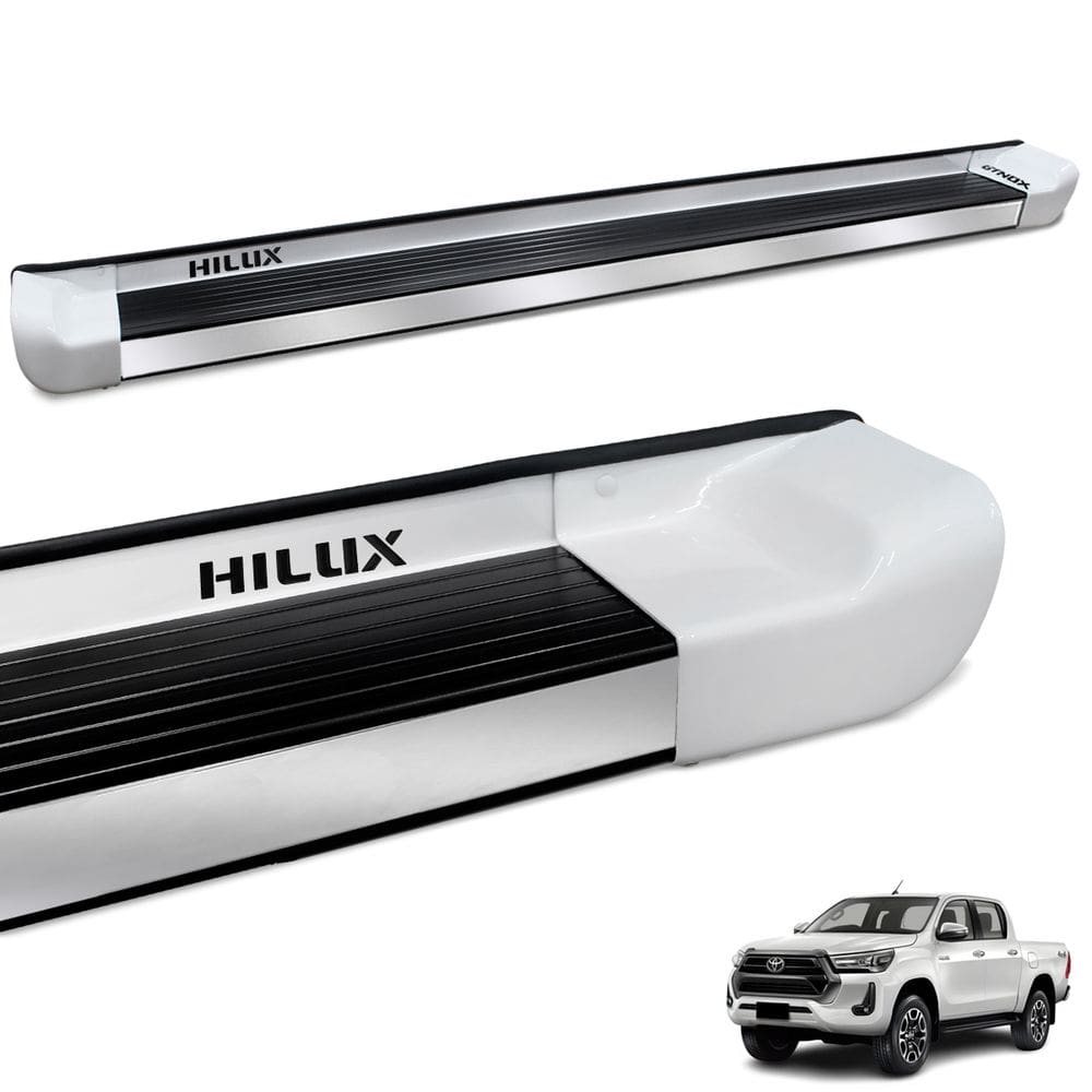 Estribo Lateral Hilux 2016 a 2025 Branco Polar Personalizado