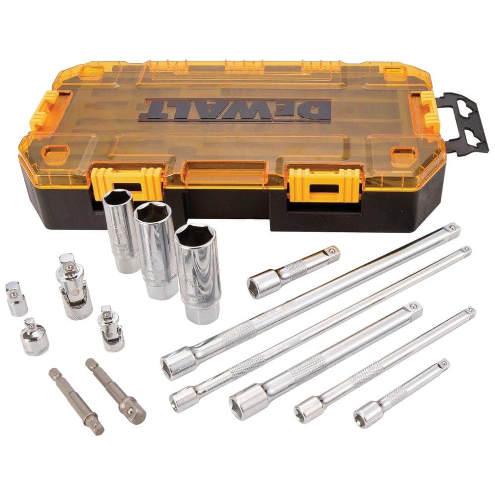 Conjunto de Soquetes com Maleta de Transporte, 15 Peças, DEWALT DWMT73807, Amarelo