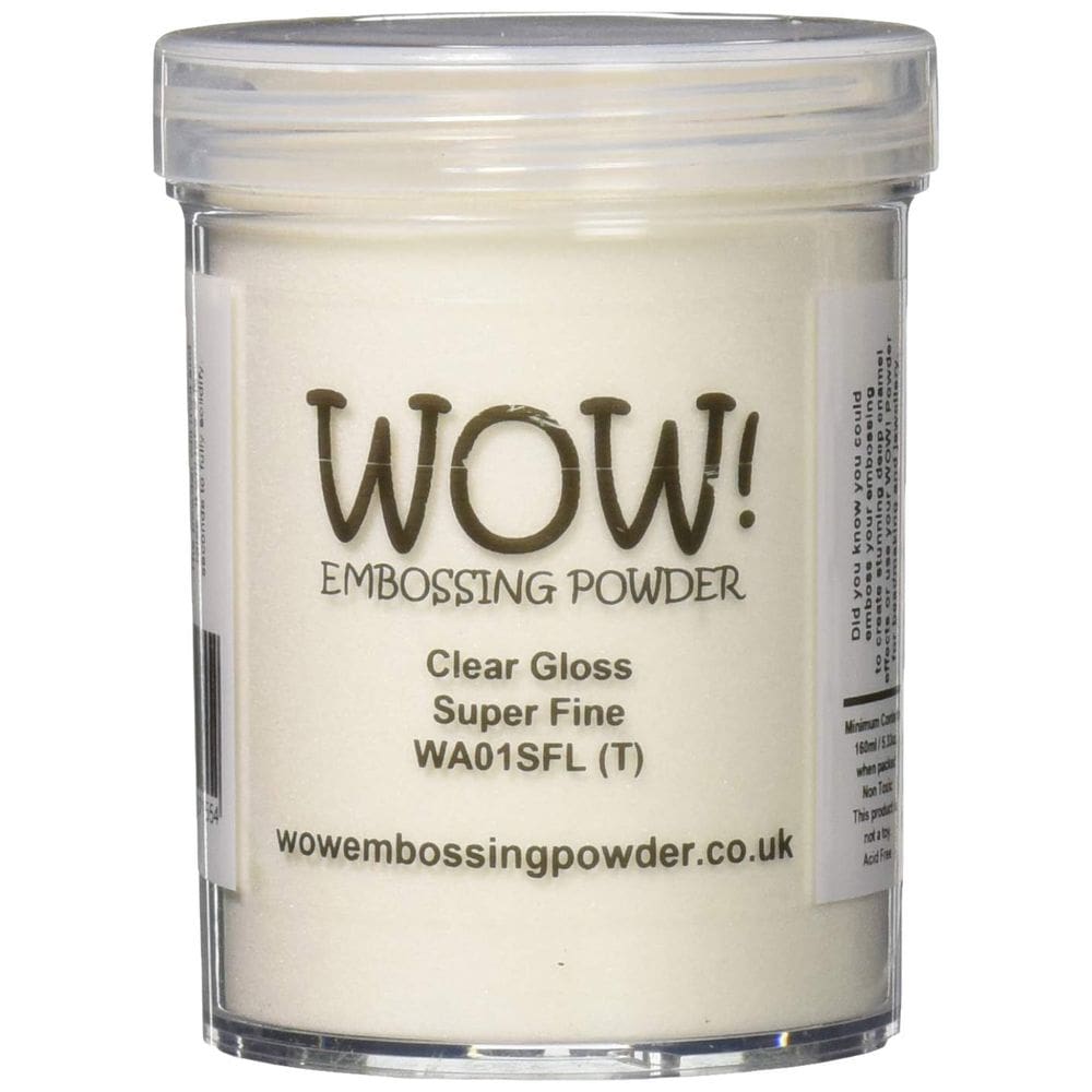 Pó de estampagem WOW! Frasco grande de 160 ml de brilho transparente