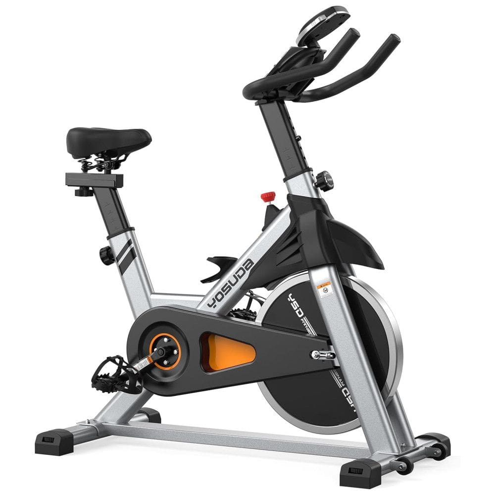Bicicleta Ergométrica com Suporte para Tablet e Banco Ajustável, YOSUDA, Cinza