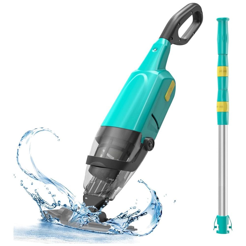 Aspirador de Piscina sem Fio, Recarregável com Autonomia da Bateria de 1H, Ideal para Piscinas Acima do Solo, Spas e Banheiras de