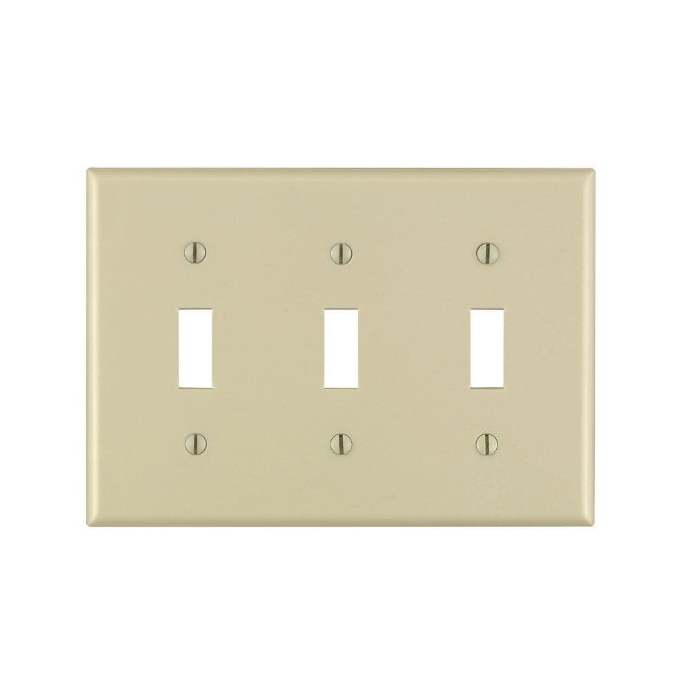 Wallplate Leviton 3-Gang Toggle Device Switch Thermoset