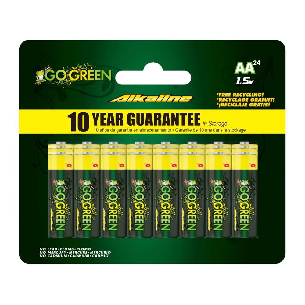 Bateria AA Go Green Power Inc., pacote com 24 unidades