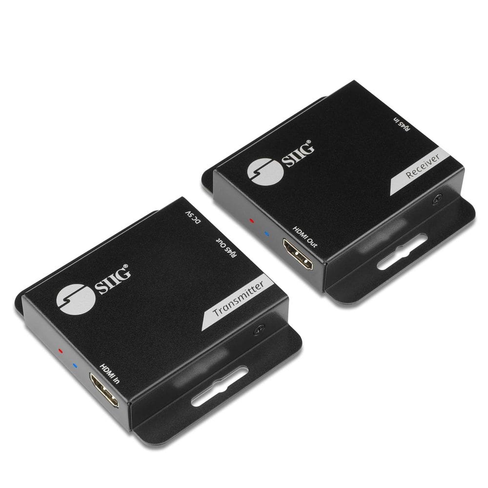 Extensor SIIG HDMI sobre Cat6 60 m 1080p PoC montável em metal