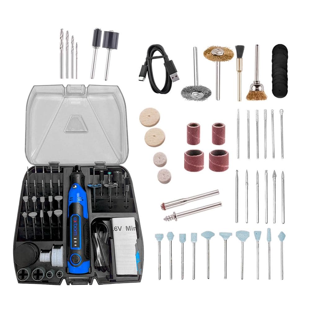 Microrretífica portátil multifuncional sem fio 57 em 1 com 3 velocidades, mandril universal e bateria recarregável de longa duração