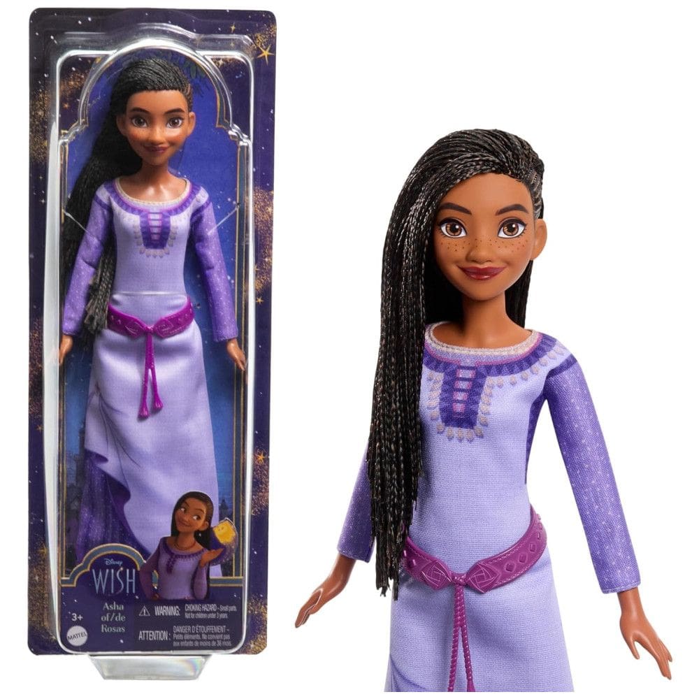 Boneca Disney Wish Asha of Rosas com Cabelo Natural e Roupas Removíveis, Mattel
