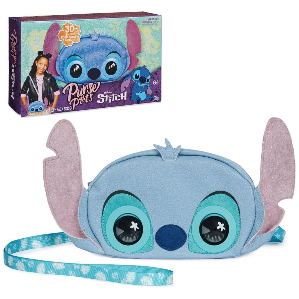 Bolsa Infantil Stitch Interativa com Mais de 30 Sons e Reações, Purse Pets, Azul