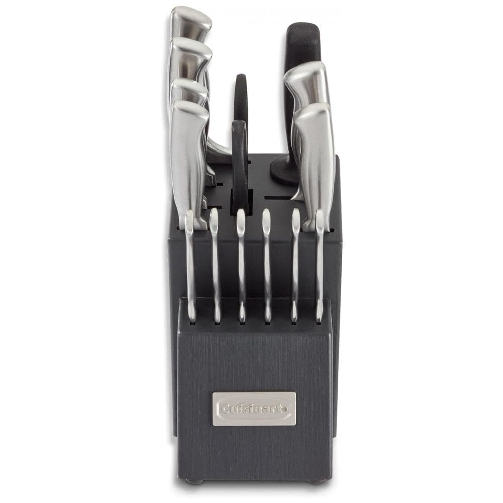 Conjunto de Facas em Aço Inoxidável com Bloco de Armazenamento, 15 Peças, Cuisinart, Cinza