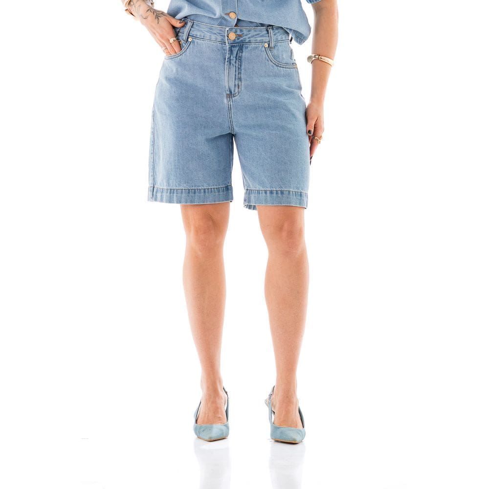 Bermuda Jeans Feminina Arauto Mom