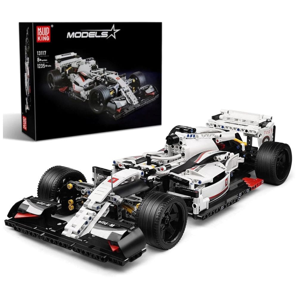 Kit de Construção Carro de Corrida Fórmula 1 com 1235 Peças para Crianças e Adultos, Mould King Technik Sports Car, Branco