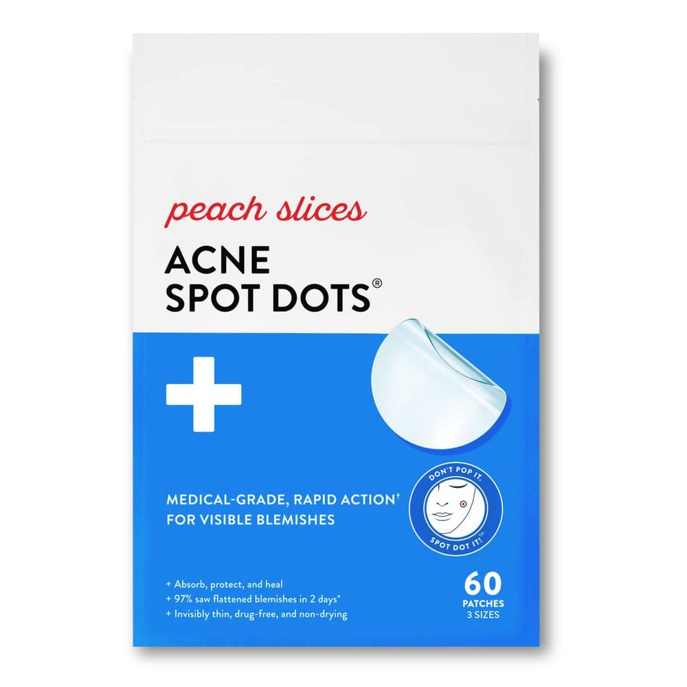 Acne Spot Dots, fatias de pêssego, adesivos hidrocolóides de 60 quilates