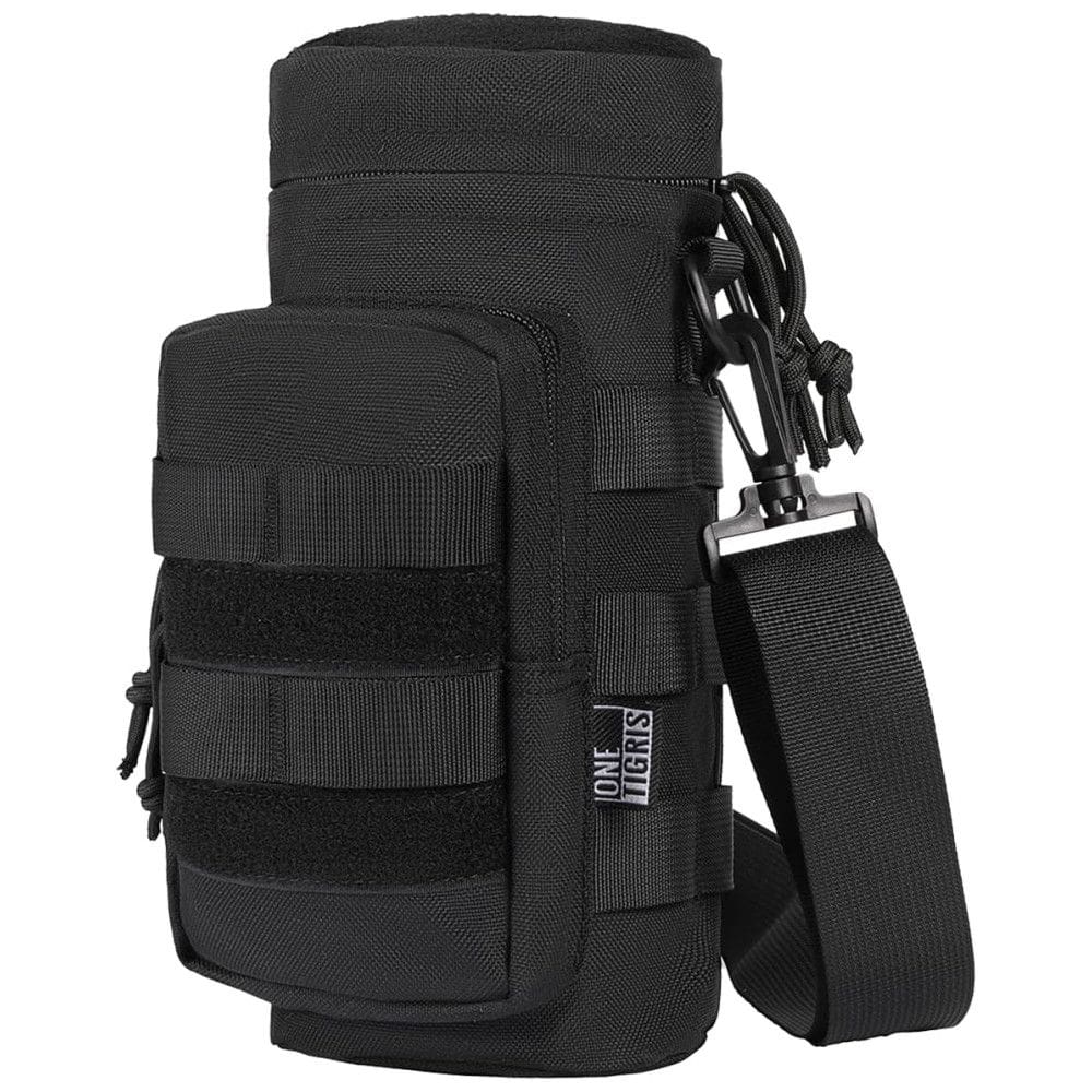 Bolsa Térmica para Garrafa 1L com Alça para Transporte e Bolsos, Garrafa não incluída, ONETIGRIS, Preto