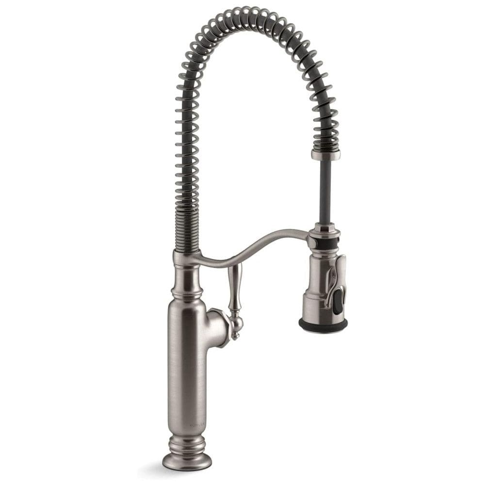 Torneira Cozinha Semi Profissional com Pulverizador Pull Down Sprai, Aço Inoxidável, KOHLER 77515-VS Tournant