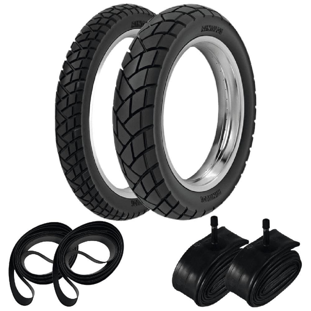 Par Pneu Bros 150 Xre 190 110/90-17 + 90/90-19 R34 Rinaldi + Camaras + Cintas