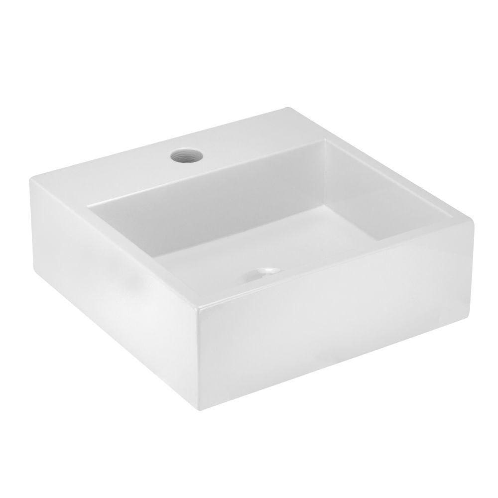 Cuba De Apoio Banheiro Topazio Pedra 35x35cm Branco Standard