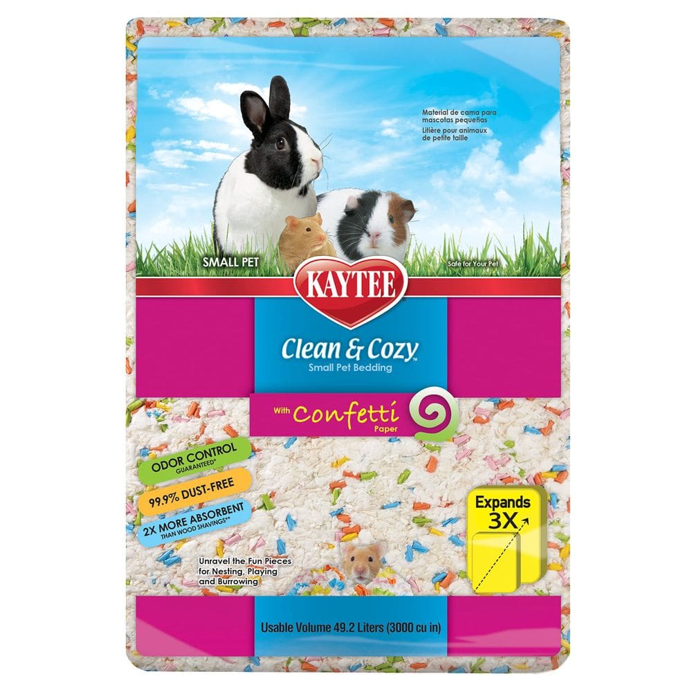 Roupa de cama Kaytee Clean & Cozy Confetti 49,2 litros para animais de estimação pequenos