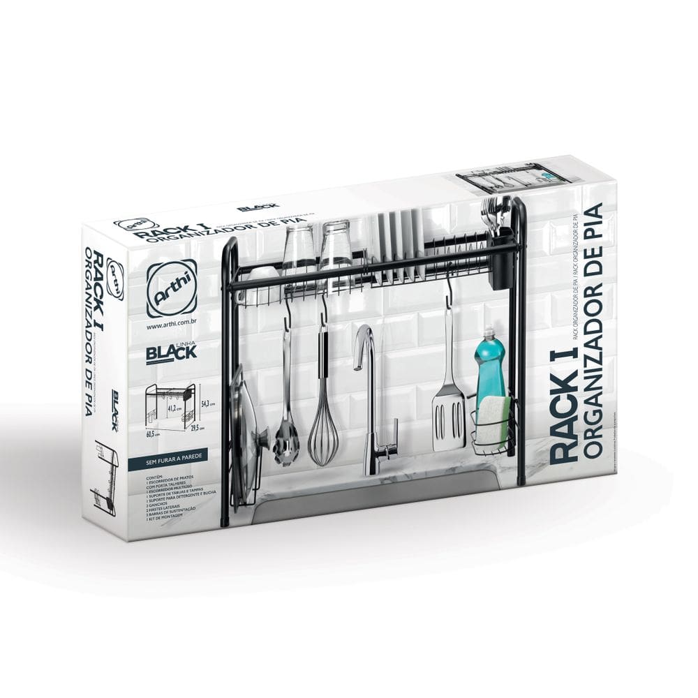 Rack 1 Organizador de Pia Black 2541 Arthi