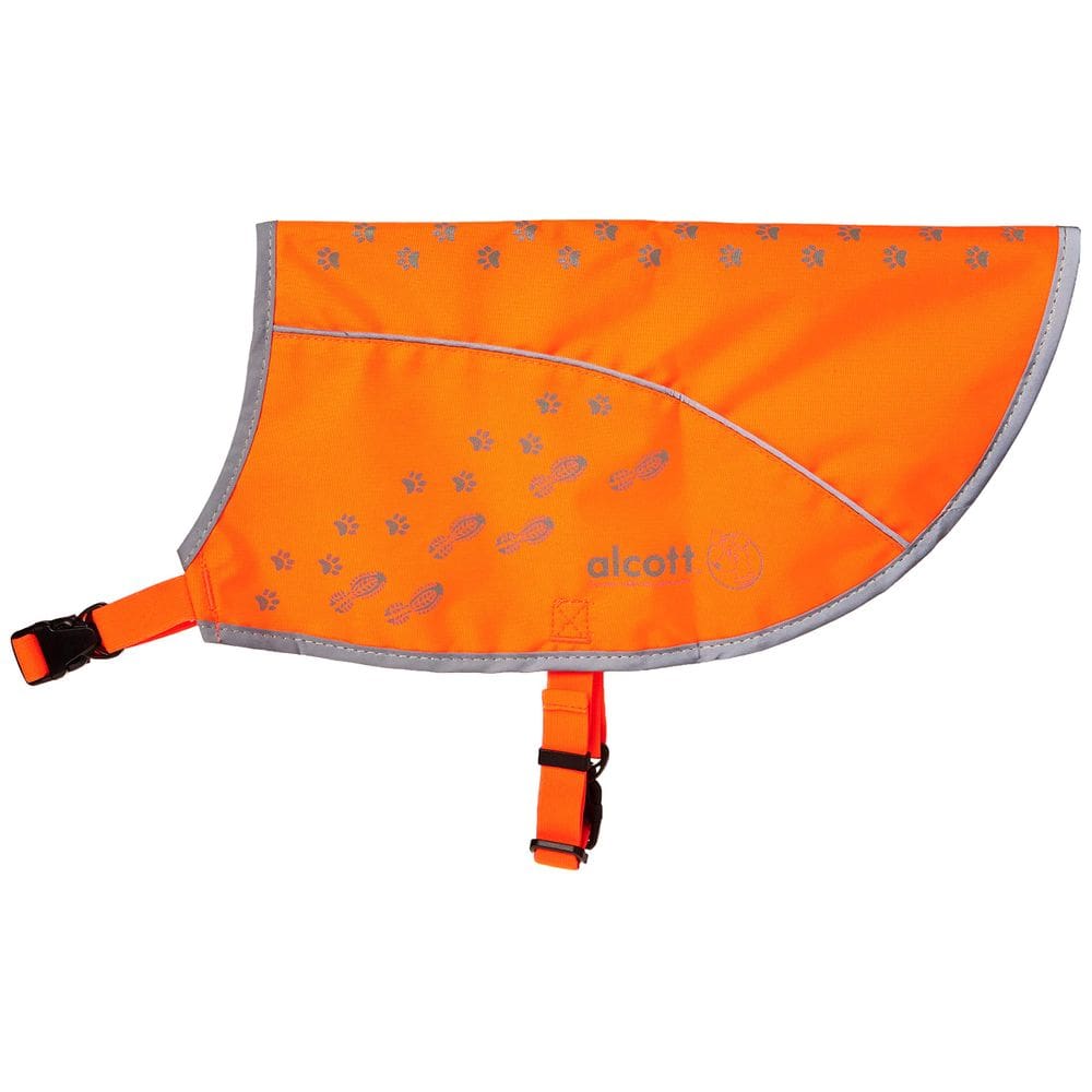 Colete para cães Alcott Medium Neon Laranja Refletivo com Acabamento Refletivo