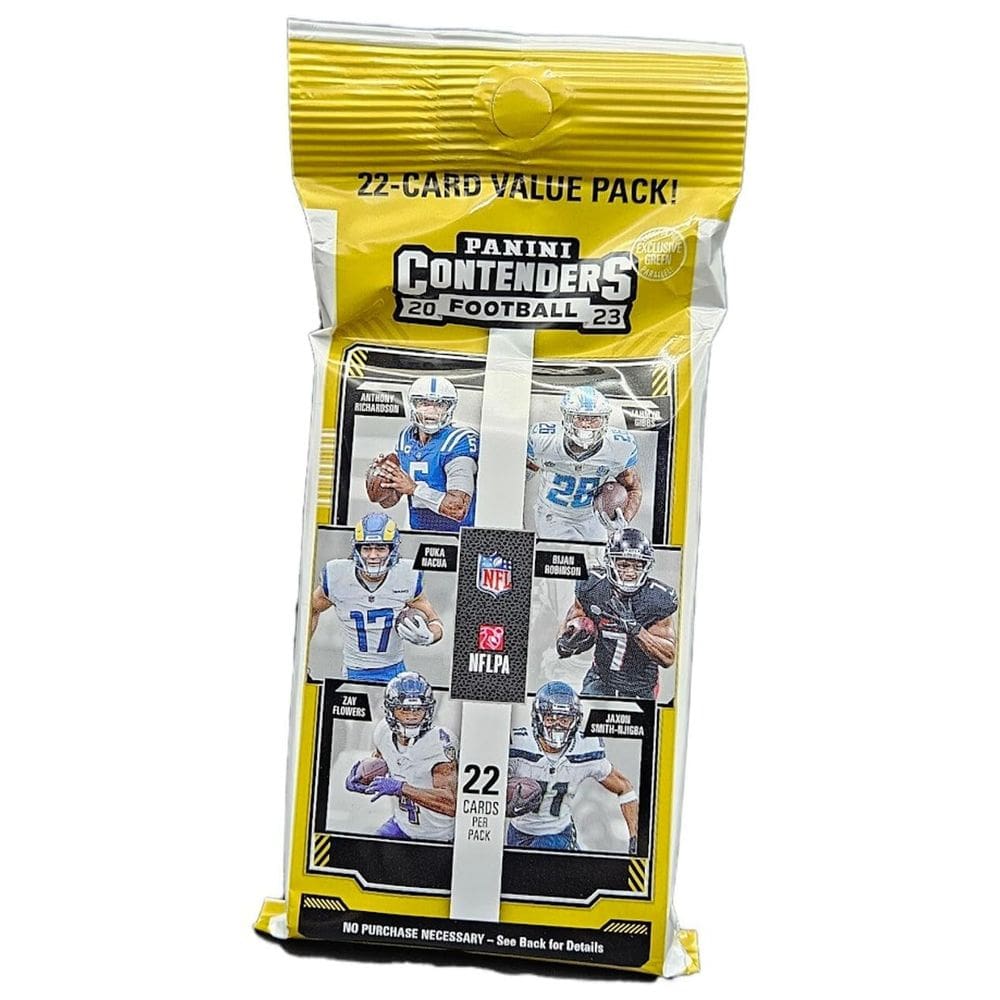 Pacote Jumbo de 22 Cartas Panini Contenders Football 2023