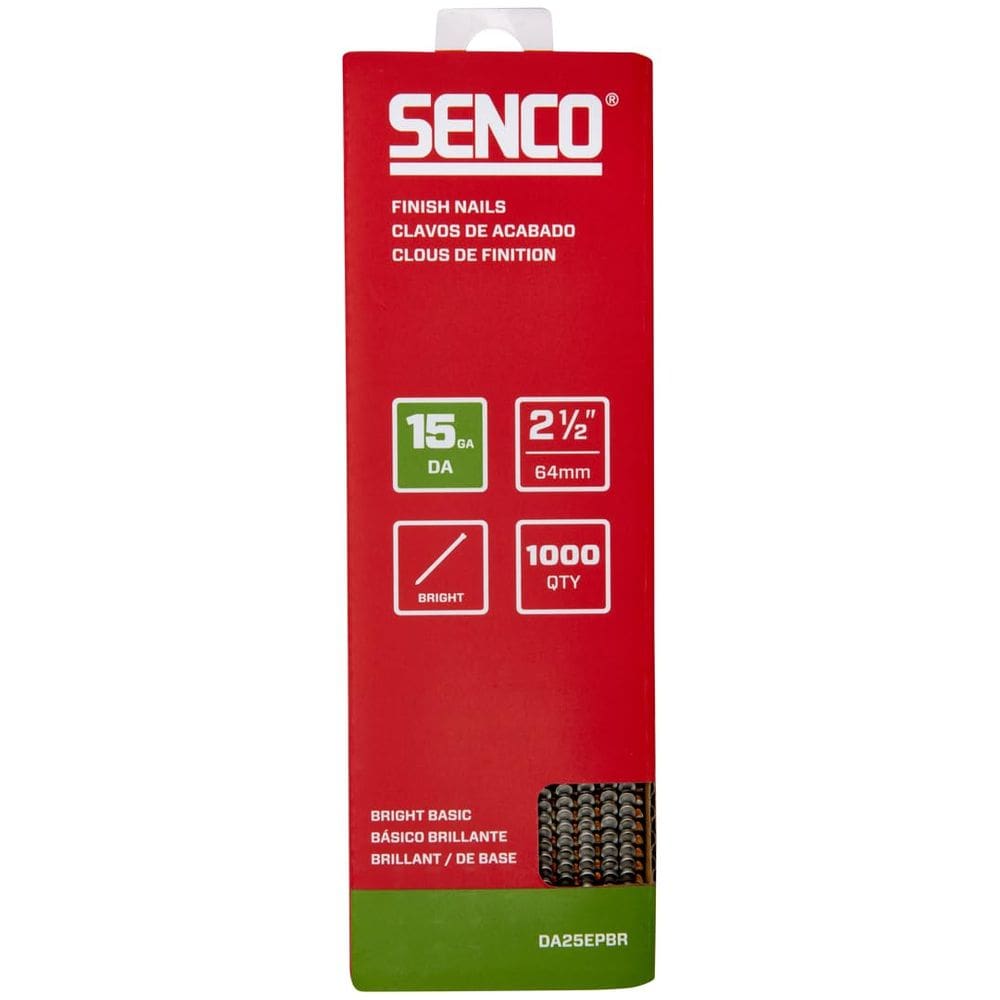 Finish Nails Senco DA25EPBR, calibre 15, 2,5 cm, pacote com 1.000