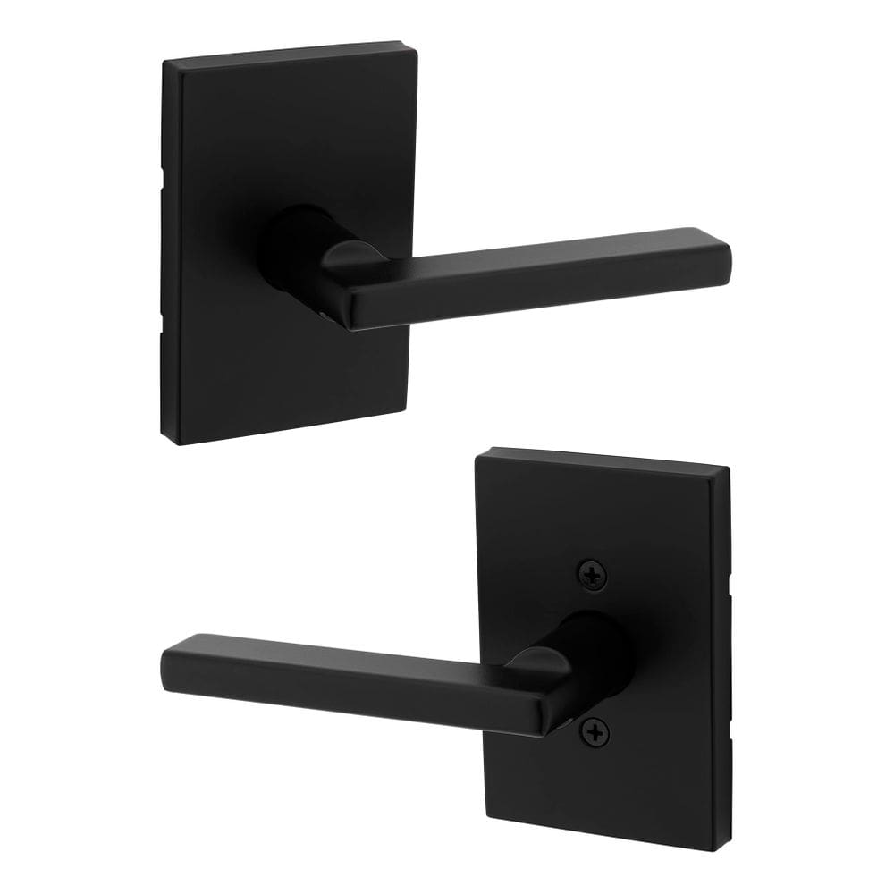 Maçaneta de porta Kwikset Halifax Interior Passage Lever preta
