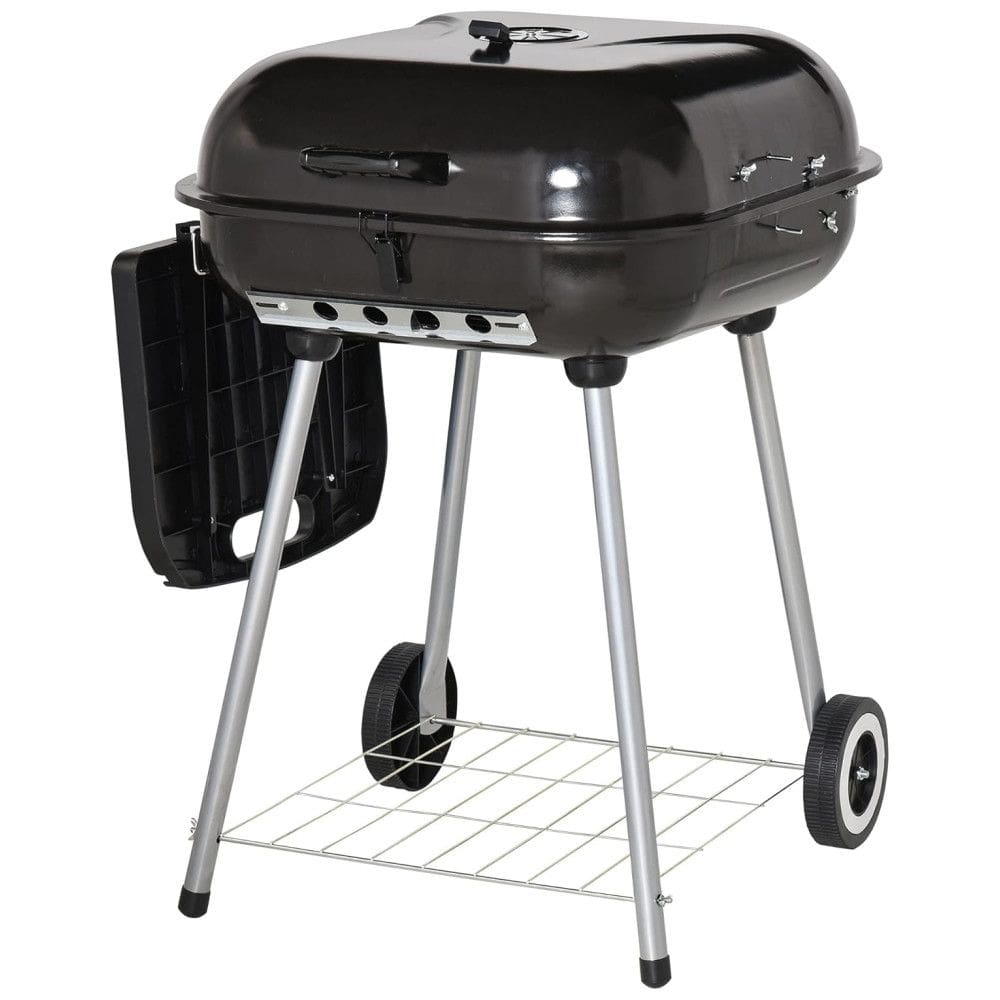 Churrasqueira a Carvão Portátil e Compacto serve até 4 Pessoas, OUTSUNNY, Preto