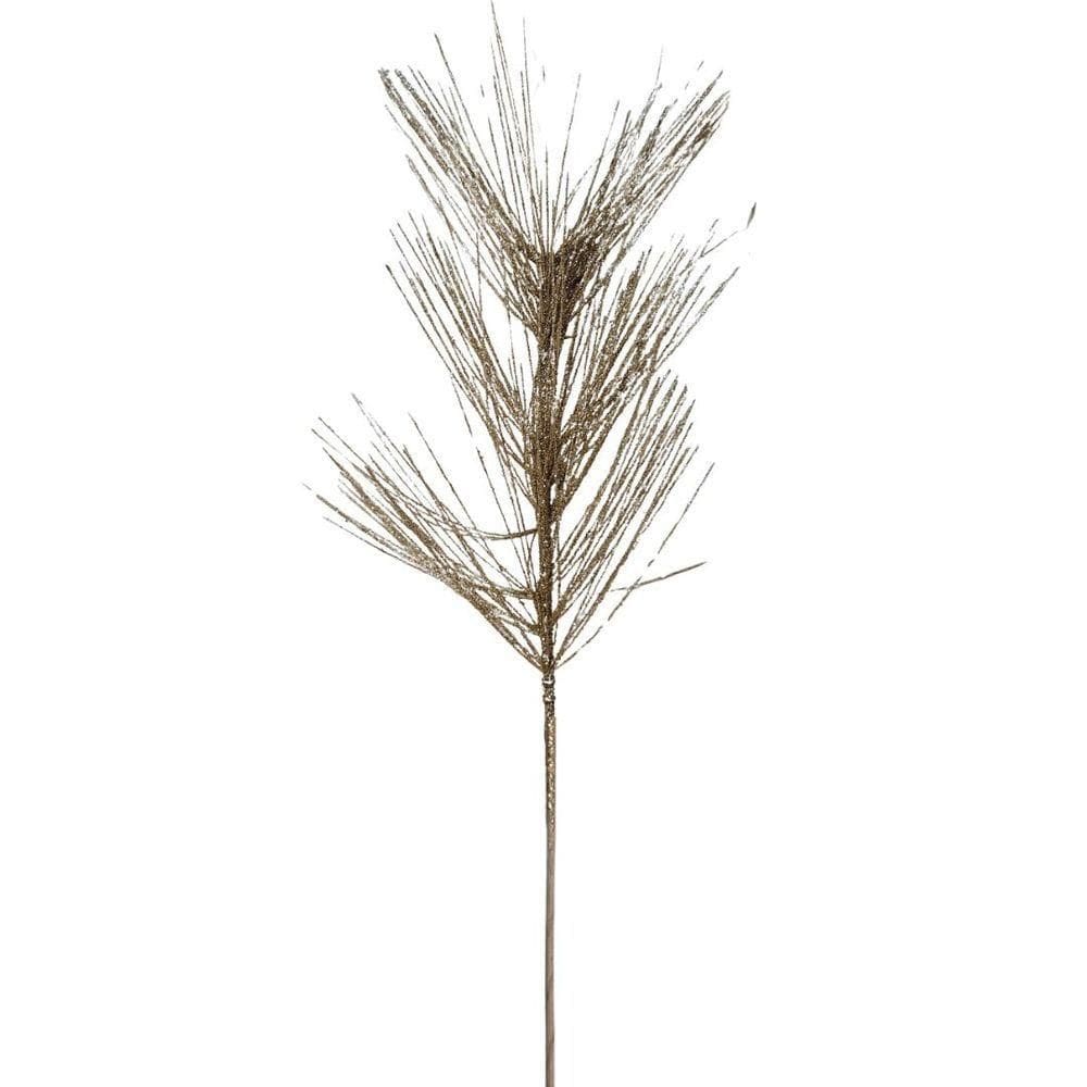 Galho Decorativo Haste Flor De Natal Longas E Finas Champanhe 60cm - Bela Flor