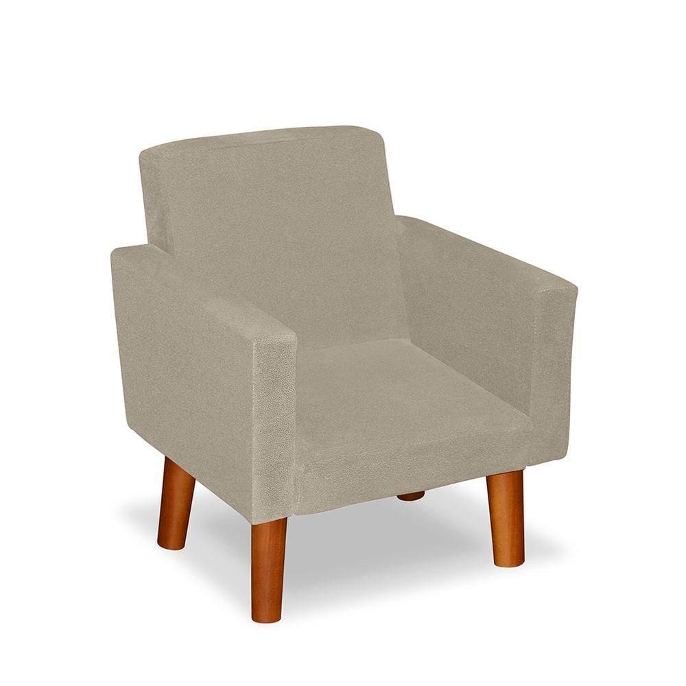 Mini Poltrona Decorativa Infantil Nina Suede Bege - Lm Decor