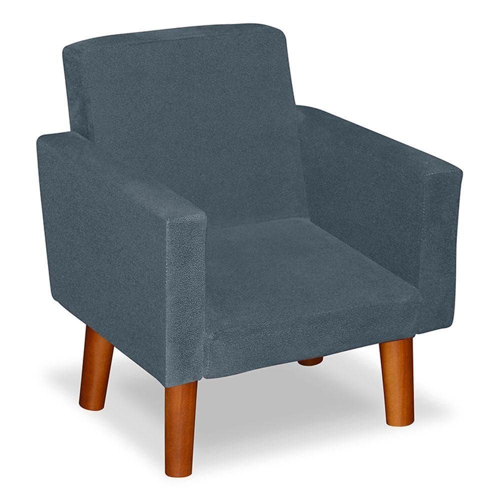 Mini Poltrona Decorativa Infantil Nina Suede - Lm Decor Azul Turquesa