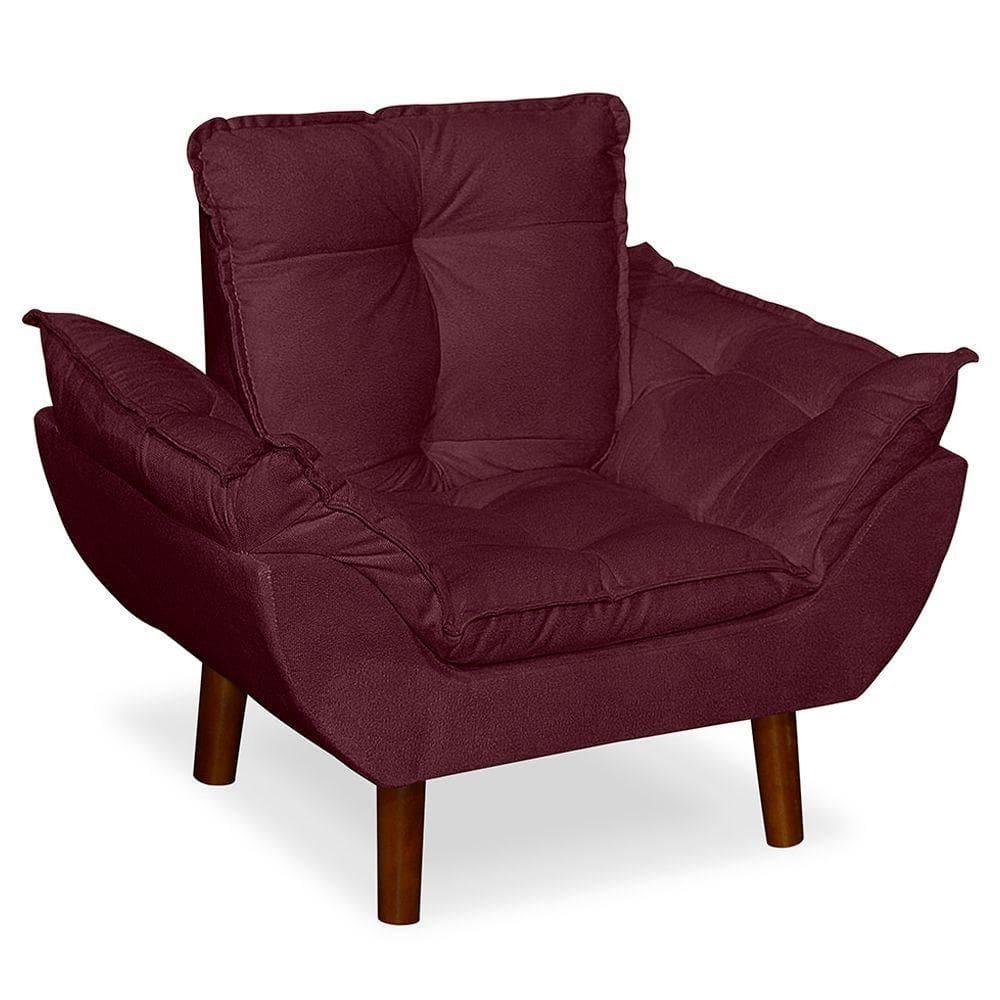 Mini Poltrona Decorativa Infantil Suede Bordô - Lm Decor