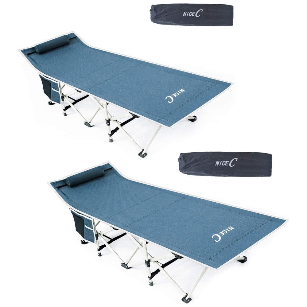 Cama Acampamento, Camping Dobrável Portátil, até 226 kg, NICE C, Azul