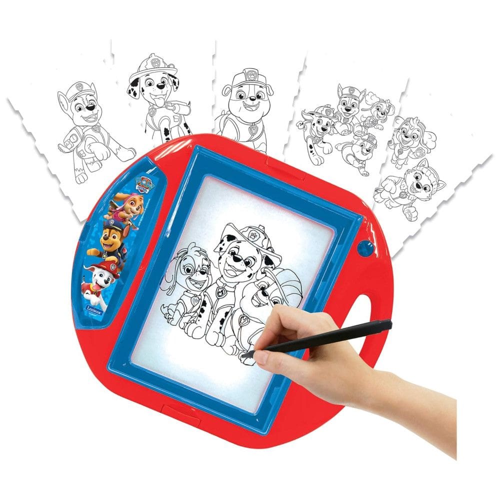 Projetor de Desenhos Patrulha Canina com 10 Modelos, Tela de Iluminação e Caneta para Crianças Acima de 3 Anos, Lexibook