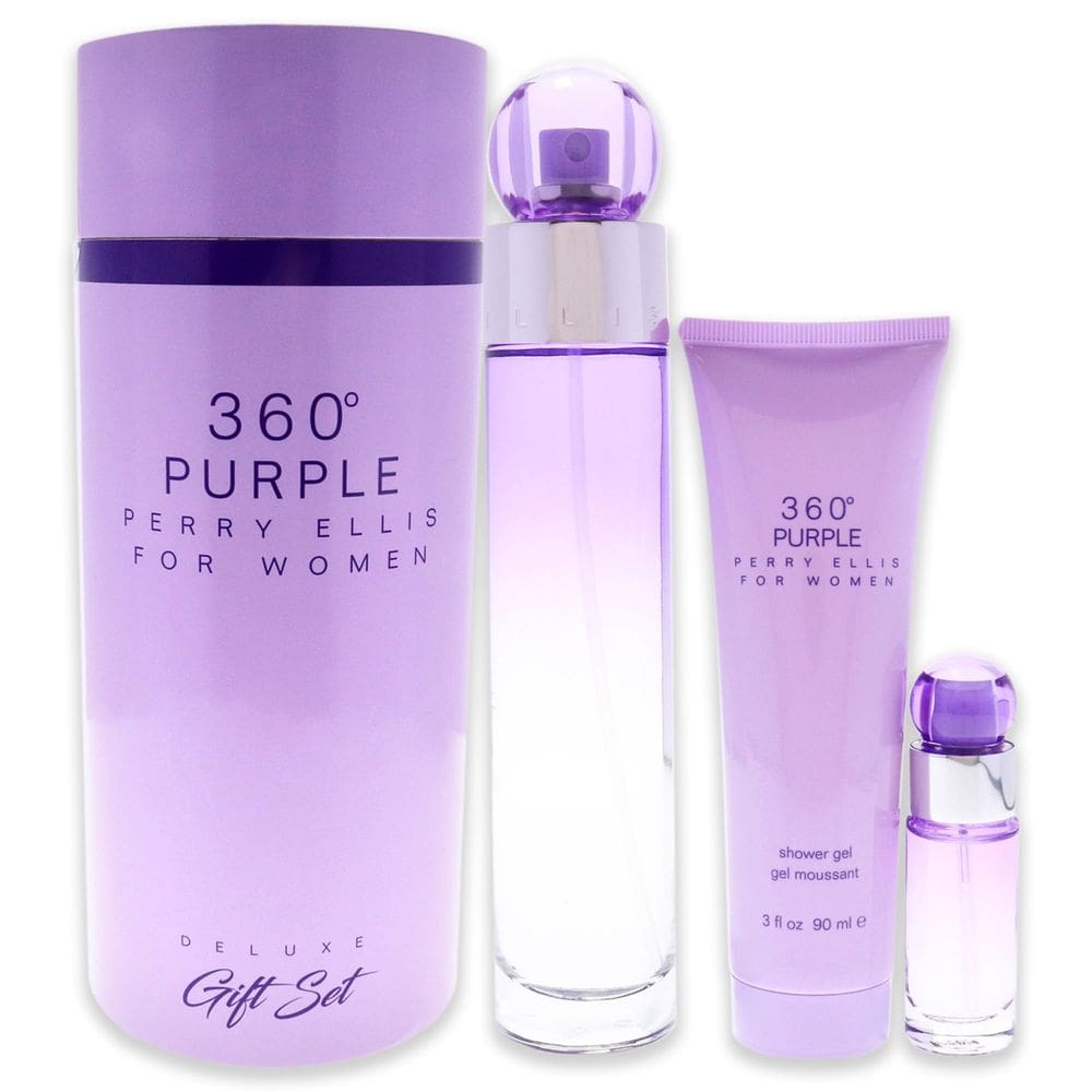 Conjunto de perfume para presente Perry Ellis 360° Purple Eau de Parfum 100ml