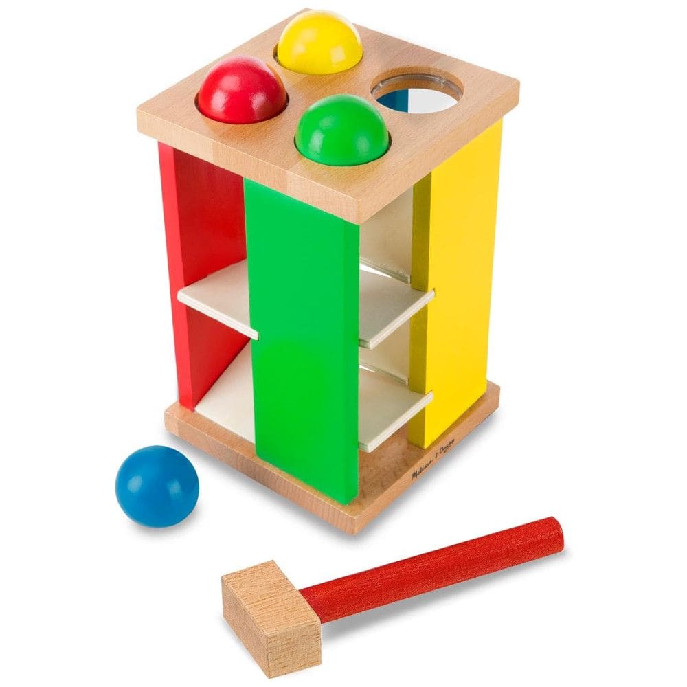Torre de Madeira Infantil Deluxe Pound and Roll com Martelo para Crianças Acima de 3 Anos, Melissa & Doug