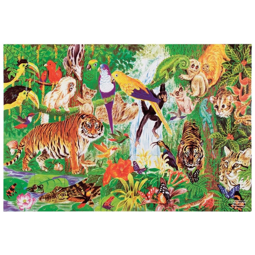 Quebra Cabeça Infantil, Tema Floresta Tropical com 48 Peças Grandes para Crianças Acima de 3 Anos, Melissa & Doug