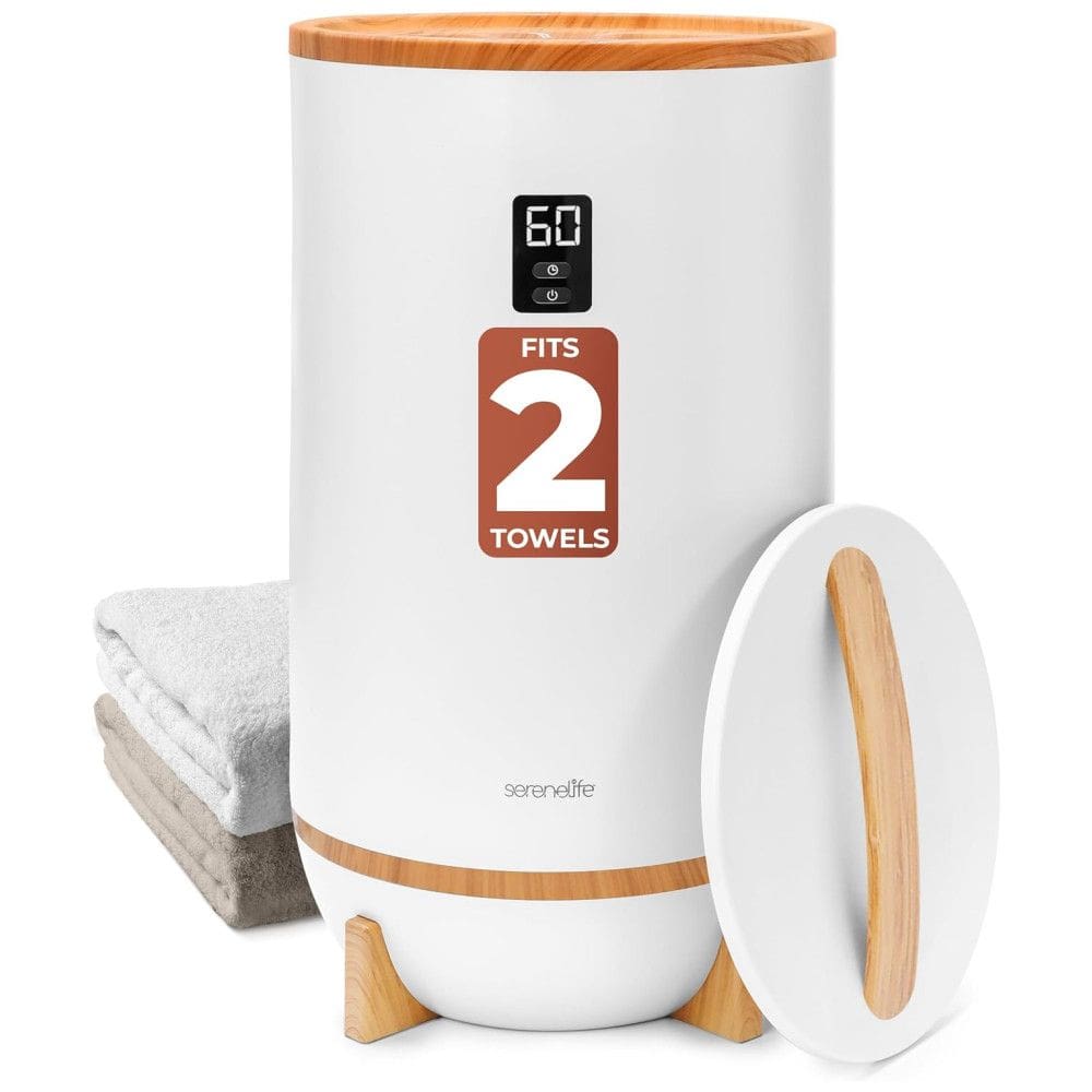 Aquecedor de Toalha Elétrico com Desligamento Automático, Temporizador Integrado até 60 Min e Suporte para Disco Perfumado, 110V 500W