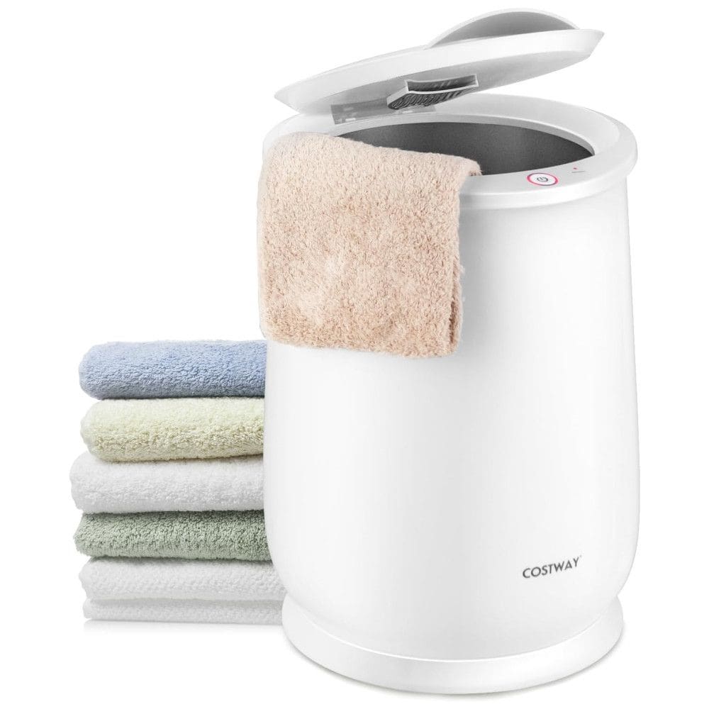 Aquecedor de Toalha Elétrico Portátil 21L com Tampa Flip-Top, Desligamento Automático e Alça Embutida, 110V, COSTWAY
