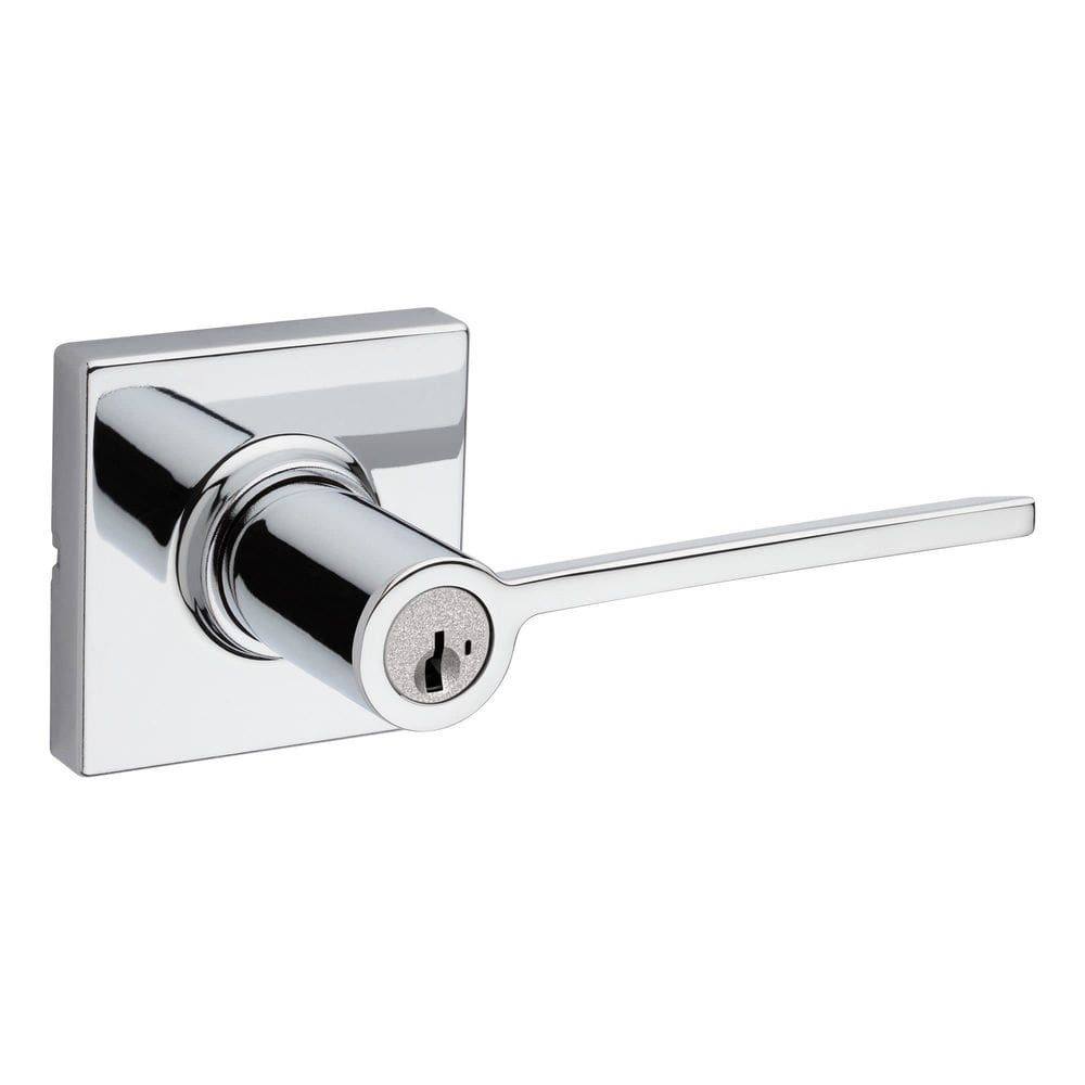 Fechadura de porta Kwikset Ladera, alavanca reversível, cromada polida