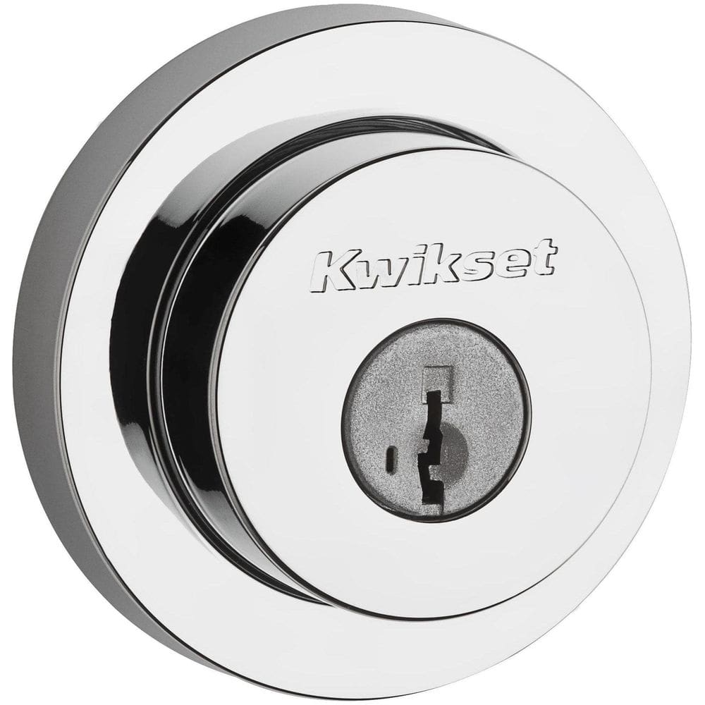 Deadbolt Lock Kwikset Milan de cilindro único cromado polido