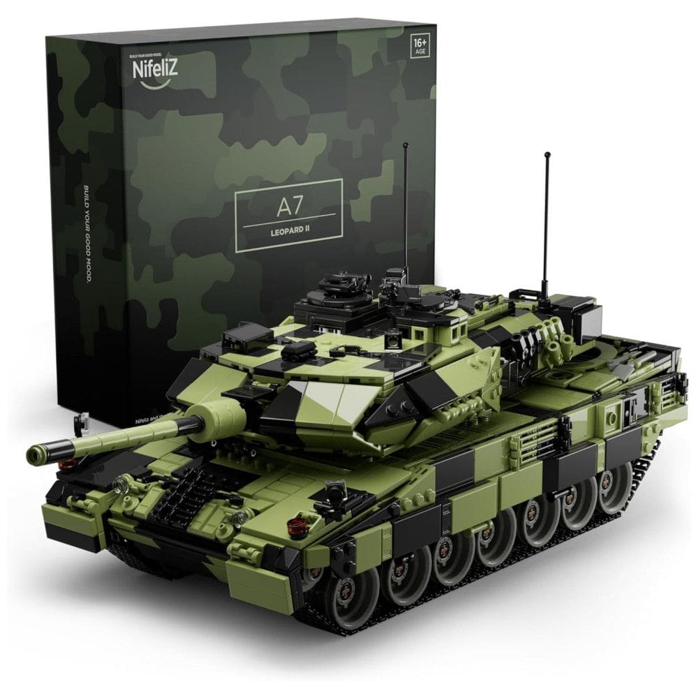 Kit de Construção Tanque Leopard II A7 com 2069 Peças para Adultos, Nifeliz, Verde