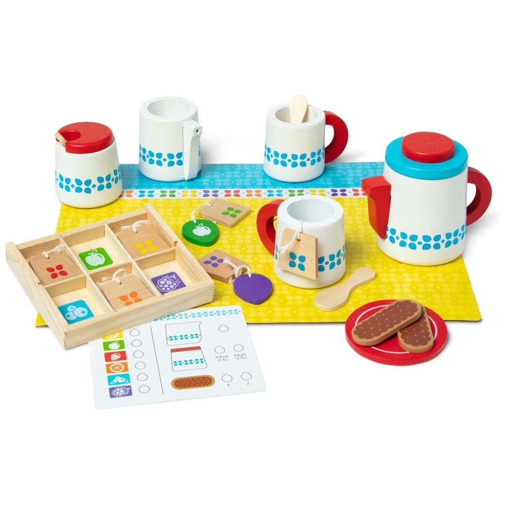Kit de Chá Infantil de Madeira com 22 Peças para Brincar e Servir, Melissa & Doug
