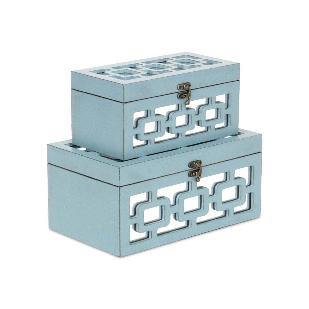 Caixa de armazenamento Cheung`s FP-3838-2GB de madeira envelhecida x2